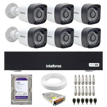 Imagem de Kit 6 Câmeras Tudo Forte TF 2020 B Full HD 1080p Bullet Visão 20M IP66 + DVR Gravador Intelbras MHDX 3108-C 8 Canais + HD 1TB