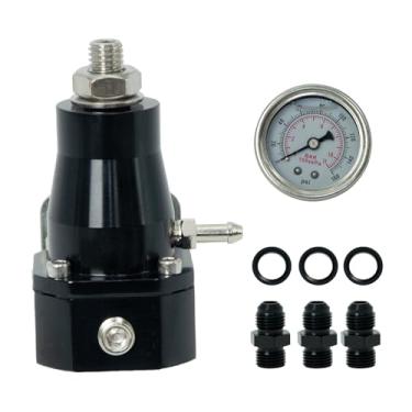 Imagem de 13130 EFI Regulador de Pressão de Combustível e Kit de Montagem - Ajustável 40-75 PSI com Medidor e Conexões, Ajuste Universal