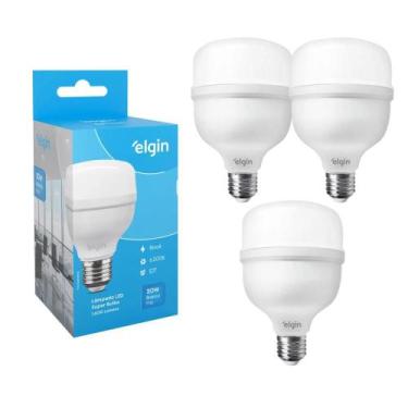 Imagem de 3 Lâmpadas Bulbo 20w Super Led Bivolt 6500k Elgin Econômica