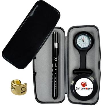 Imagem de Relogio Lapela Estojo Lanterna Fita Metrica Saude Enfermagem Medicina 