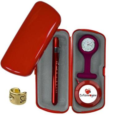 Imagem de Relogio Lapela Estojo Lanterna Fita Metrica Saude Enfermagem Medicina 