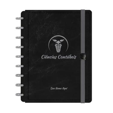 Imagem de Caderno De Disco Iscool Inteligente Personalizado 80 Folhas Profissões Preto Cinza Ciências Contábeis Médio M