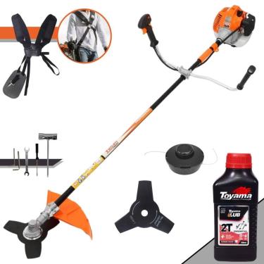 Imagem de Roçadeira Lateral Vulcan Vr520h à Gasolina 2t 52cc 2,5hp Profissional + Óleo Toyama Fg50 500ml 2t