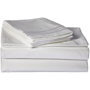 Imagem de Sweet Home Collection Jogo de cama Supreme Série 1800, 4 peças, bolso profundo de qualidade egípcia - Queen, branco