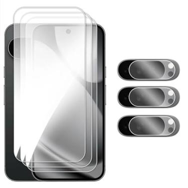 Imagem de Para Google Pixel 10 Pro XL, 6 em 1 Protetor de Tela Transparente de Cola Completa de Vidro Temperado Lente de Filme