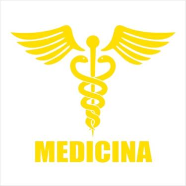 Imagem de ADESIVO DE RECORTE SÍMBOLO DA MEDICINA | Vinil Vazado Profissional - Para Carro, Porta, Consultório, Notebook e Placa | Alta Durabilidade e Resistência (AMARELO, 51X42,5 CM)