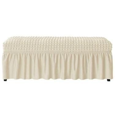 Imagem de Capa de banco de jantar FORCHEER 81-120 cm Beige Stretch
