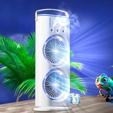 Imagem de Ventilador Torre Usb Duplo Potente Mesa Umidificação Top