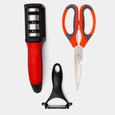 Imagem de Kit Afiador Amolador De Facas Para Cozinha