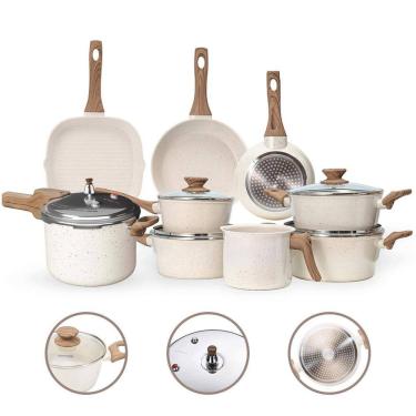 Imagem de Jogo Panelas 9 Pç Premium 4Mm Indução Cerâmico - Vanilla