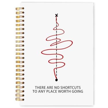 Imagem de WARDOS Caderno inspirador 13 x 20 cm, caderno de citação motivacional, não há atalhos para qualquer lugar que valha a pena ir diário de afirmação positiva
