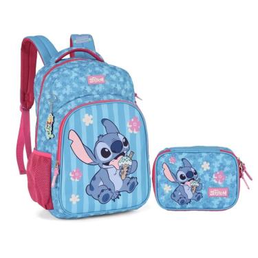 Imagem de Kit Mochila + Estojo Luxcel Stitch – Sorvete