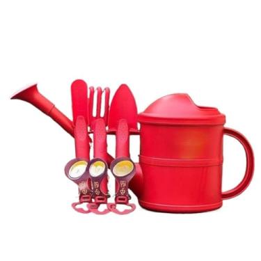 Imagem de Regadores Kit de Jardinagem com Regador 1,5L + 3 Ferramentas Completo, Prático e Charmoso decorativo(Vermelho)