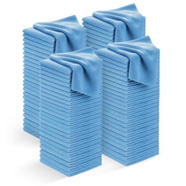 Imagem de Avalon Towels Panos de limpeza de microfibra (pacote econômico com 100) - Tamanho 30,5 x 30,5 cm, panos de limpeza altamente absorventes, sem fiapos, reutilizáveis e laváveis, toalhas de microfibra