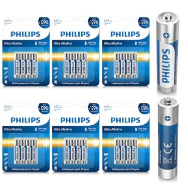 Imagem de PHILIPS Pilhas AAA Pacote com 24 Pilhas Alcalinas Triplas A 1,5V Baterias 3A de Longa Duração para Todos os Seus Dispositivos - Vida útil de 10 anos