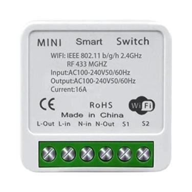 Imagem de Interruptor Inteligente Tuya WiFi 16A 20A Módulo De Relé RF 433Mhz Con