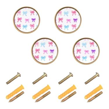 Imagem de Burbuja Puxadores coloridos para armário de cozinha, pacote com 4, puxadores redondos de 3,5 cm, puxadores de cômoda com parafusos para cozinha, quarto, armários, armário