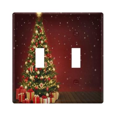 Imagem de Burbuja Capa de placa de parede para interruptor de luz de árvore de Natal, placa decorativa de parede, parafusos incluídos, 2 faixas