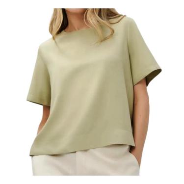 Imagem de Blusa Feminina Hering MC Regular Verde - HFLDEATEN-Feminino