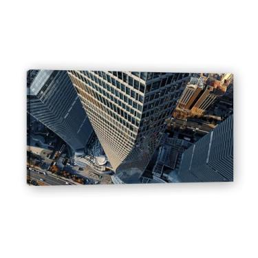 Imagem de Formas distorcidas, foto real, cidade, mar, neve, vale, pastagem, rio, pôr do sol, nascer do sol, impressão em tela, decoração de parede 20 x 36 cm emoldurada