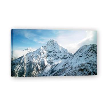 Imagem de Foto real gradualmente derretida, cidade, mar, neve, vale, pastagem, rio, pôr do sol, nascer do sol, impressão em tela, decoração de parede 20 x 36 cm emoldurada