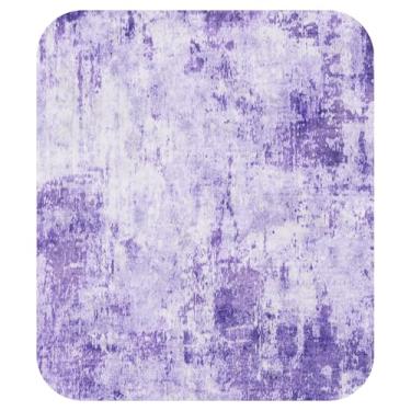 Imagem de RELEANY Tapetes laváveis, quadrados, 2,4 m, antiderrapantes, modernos, abstratos, macios para sala de estar, entrada, quarto, berçário, estampa impressa, roxo, cinza, rosa, branco