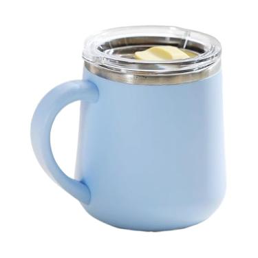 Imagem de Caneca de viagem isolada, parede dupla reutilizável de 450 ml, copo de café com isolamento de água - para bebidas quentes e frias, chá, suco de leite, casa, escritório, escola, apartamento