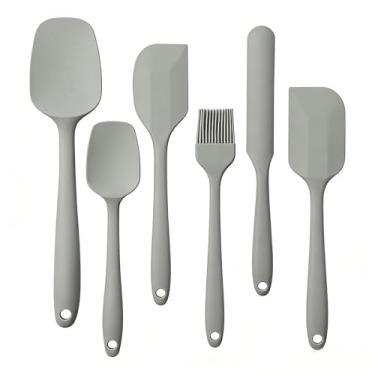 Imagem de Conjunto de ferramentas de silicone para assar 6 peças, espátula de mistura de cozinha, espátula, espátula de bolo, espátula de bolo, Grizzly