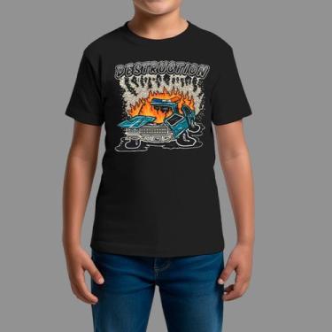 Imagem de Camisetas Infatil Básica Masculina Casual Gola Redonda Bestroin, Preto