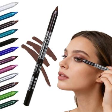 Imagem de Delineador de lápis à prova d'água, à prova de manchas, gel colorido cremoso delineador líquido, enchimento de meia para mulheres (marrom brilhante)