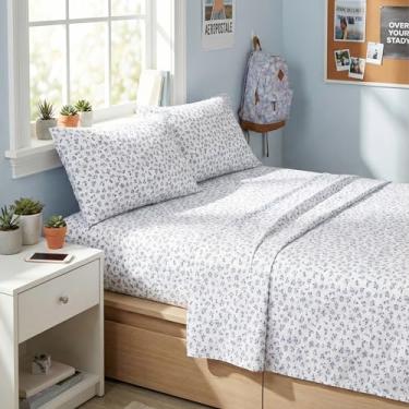 Imagem de Aeropostale Conjunto de lençóis de microfibra premium para todas as estações, 2 fronhas, 1 lençol com elástico, 1 lençol de cima, serve para colchões de até 45,7 cm de profundidade, tamanho solteiro