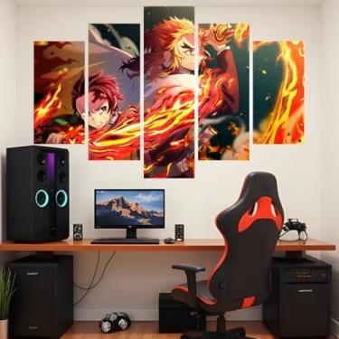Imagem de Quadro decorativo Mosaico Demon Slayer - 5 peças -Tanjiro, Muzan, Inosuke - 05