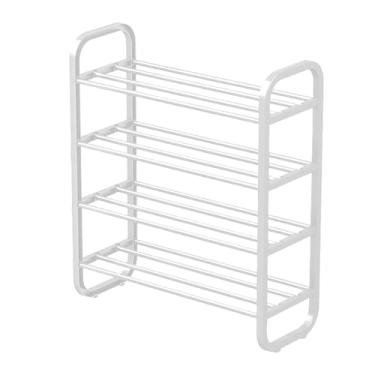 Imagem de Sapateira simples, organizador de sapatos para espaços pequenos, Rack organizador de sapatos autônomo de 4 camadas, Armazenamento de sapateiras para quarto, banheiro, porta, dormitório e hotel