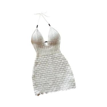 Imagem de Vestido Ajustado De Verão Com Alças Finas, Decote Em V, Detalhes Vazad