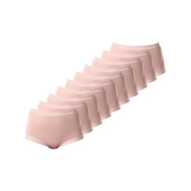 Imagem de Kit com 10 Calcinhas Alta Bourbon Demillus 26406, Branco, G