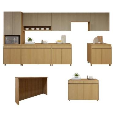 Imagem de Cozinha Completa Modulada 10 Peças 17 Portas 5 Gavetas 100% MDF Simone