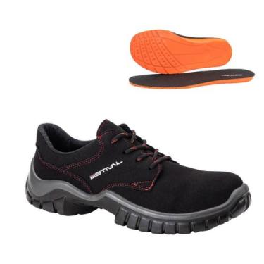 Imagem de Sapato de Segurança em Microfibra Preto e Vermelho Estival WO10041S2PT