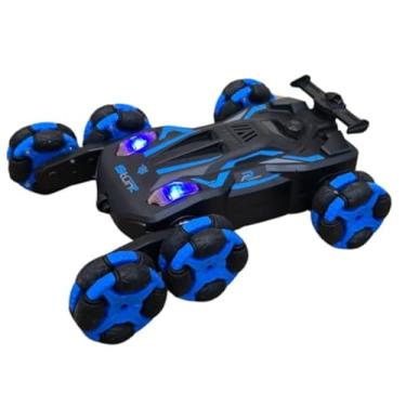 Imagem de Carrinho Controle Remoto com Pulseira Inteligente, 4x4 Stunt Drift, 360°, LED, Recarregável USB, Azul e Laranja, a partir de 6 Anos (Azul)