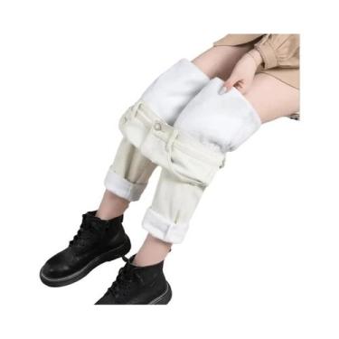 Imagem de Calças Jeans Femininas De Cintura Alta Para O Inverno, Quentes, Slim, 