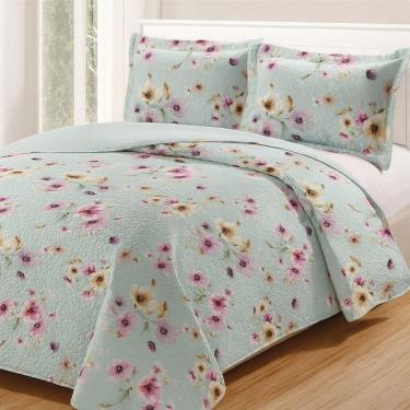 Imagem de Kit Cobre Leito Colcha King Boutik Dupla Face - Estampa 55 - 100% Poliéster