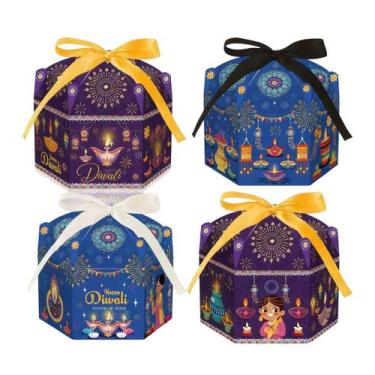 Imagem de Caixa de presente Retro Boombox, 12 peças com alça, papel e papelão de