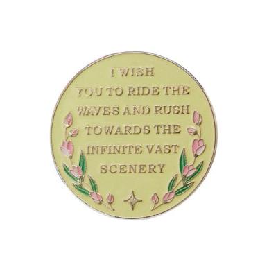 Imagem de Brooch Pin Inspirational Quote Alloy Enamel Badge 4x4cm - yiweisai