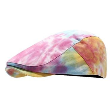 Imagem de Chapéu de boné plano Tie-Dye Gatsby Newsboy para homens em algodão - Y
