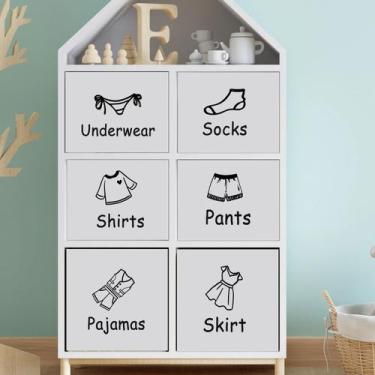 Imagem de Adesivos de parede: Creative Clothing Organization, etiquetas de gavet