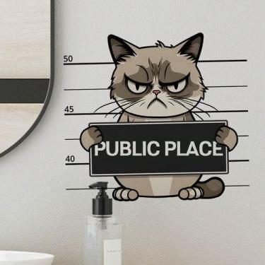 Imagem de Adesivos de parede Grumpy Cat Public Place Funny PVC 30x30cm - yiweisa