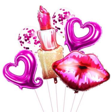 Imagem de Conjunto de balões de batom e papel labial, 6 peças de casamento no Di