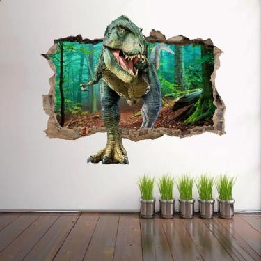 Imagem de Adesivos de parede 3D Dinosaur Jurassic T-Rex PVC 50x70cm - yiweisai
