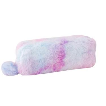 Imagem de Estojo de lápis de pelúcia, gradiente macio, pastel para meninas, 21 c