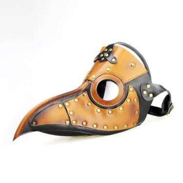 Imagem de Máscara Steampunk Plague Doctor Vintage Bird Beak em couro PU - yiweis