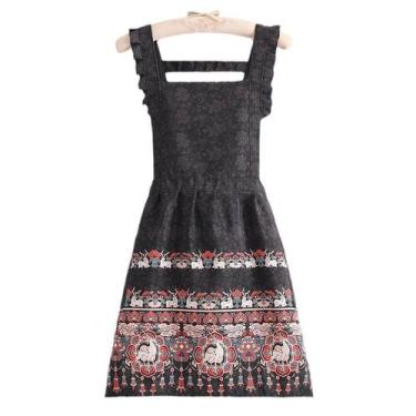 Imagem de Avental de estilo étnico para mulheres, cozinha de lona respirável - y